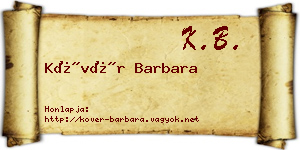 Kövér Barbara névjegykártya