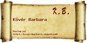 Kövér Barbara névjegykártya